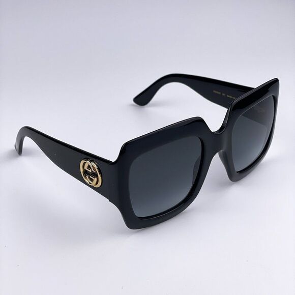 NEW Gucci  GG0053SN 001 Black Gray Oversized Square Unisex Sunglasses main image 12